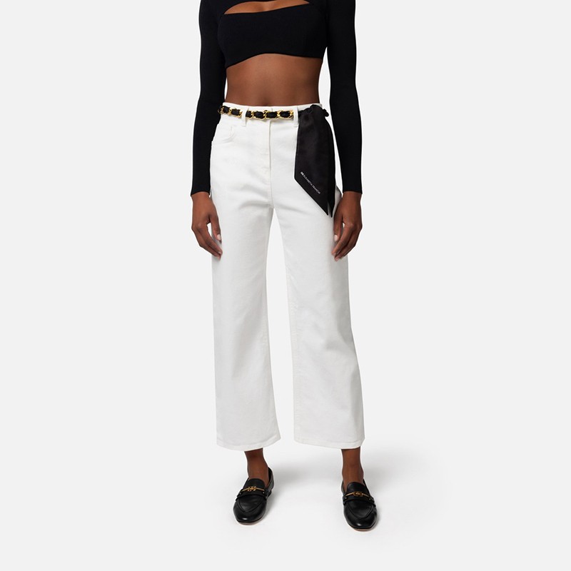 Jeans Elisabetta Franchi Palazzo cropped Donna
