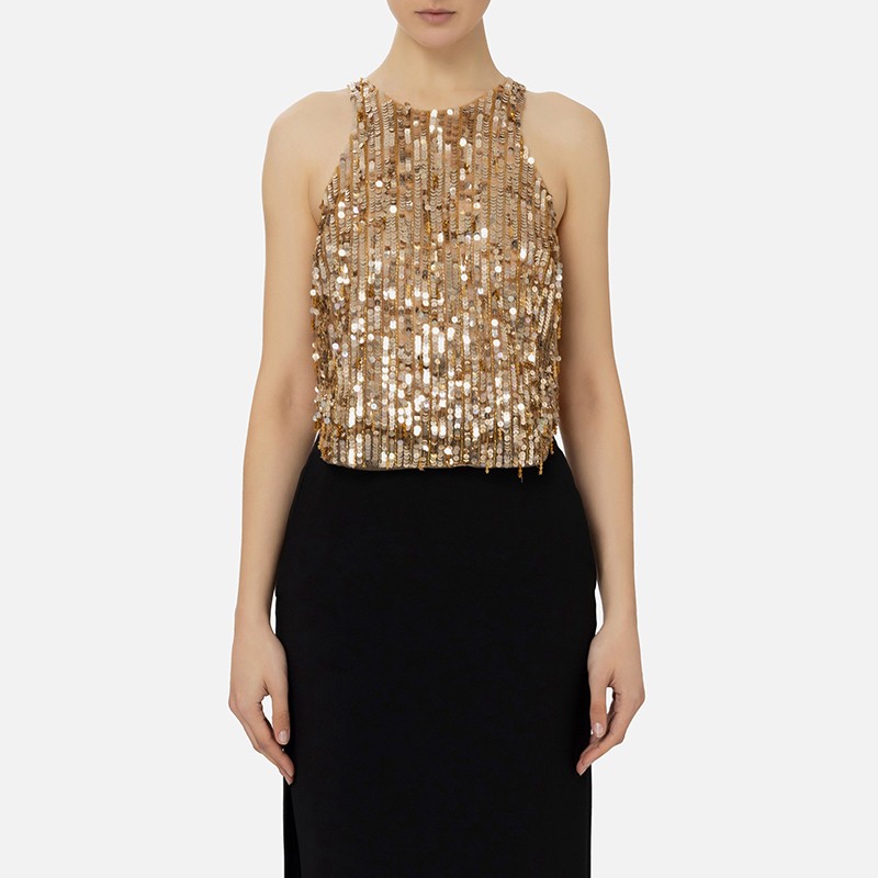 Top Elisabetta Franchi cropped in tulle Donna